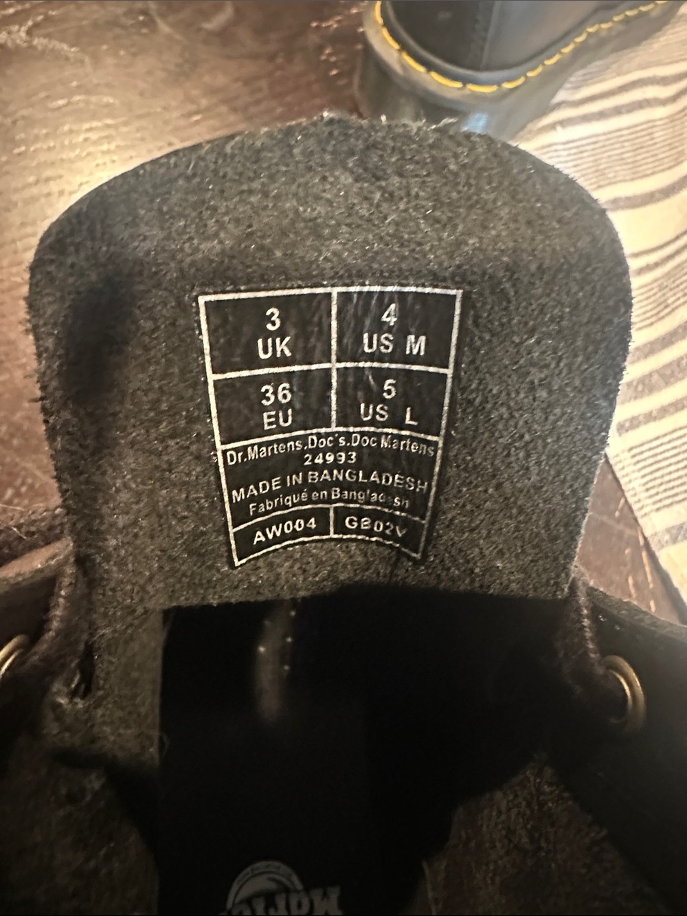Dr. Martens Black Leather 8-Eye Boots with Yellow Stitching - Picture 11 of 11